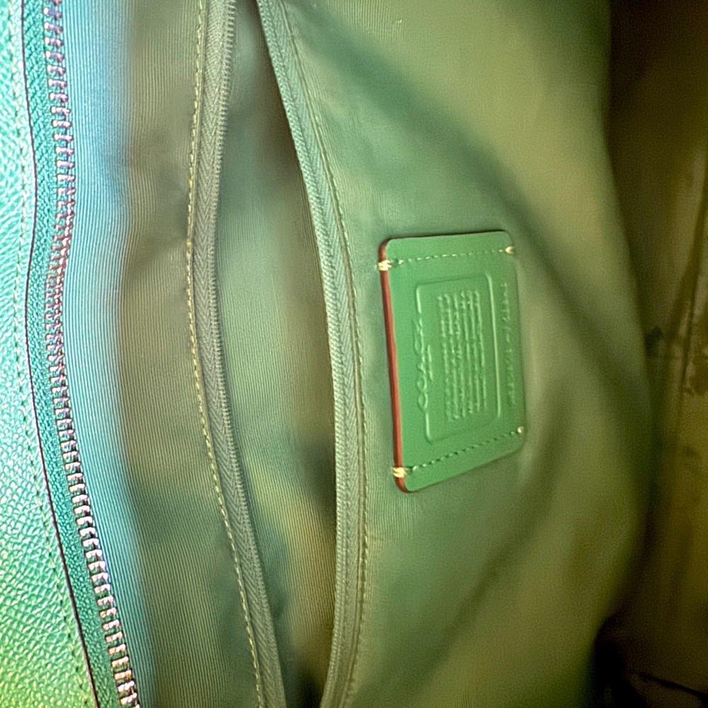 Teal Coach tote bag lightly used